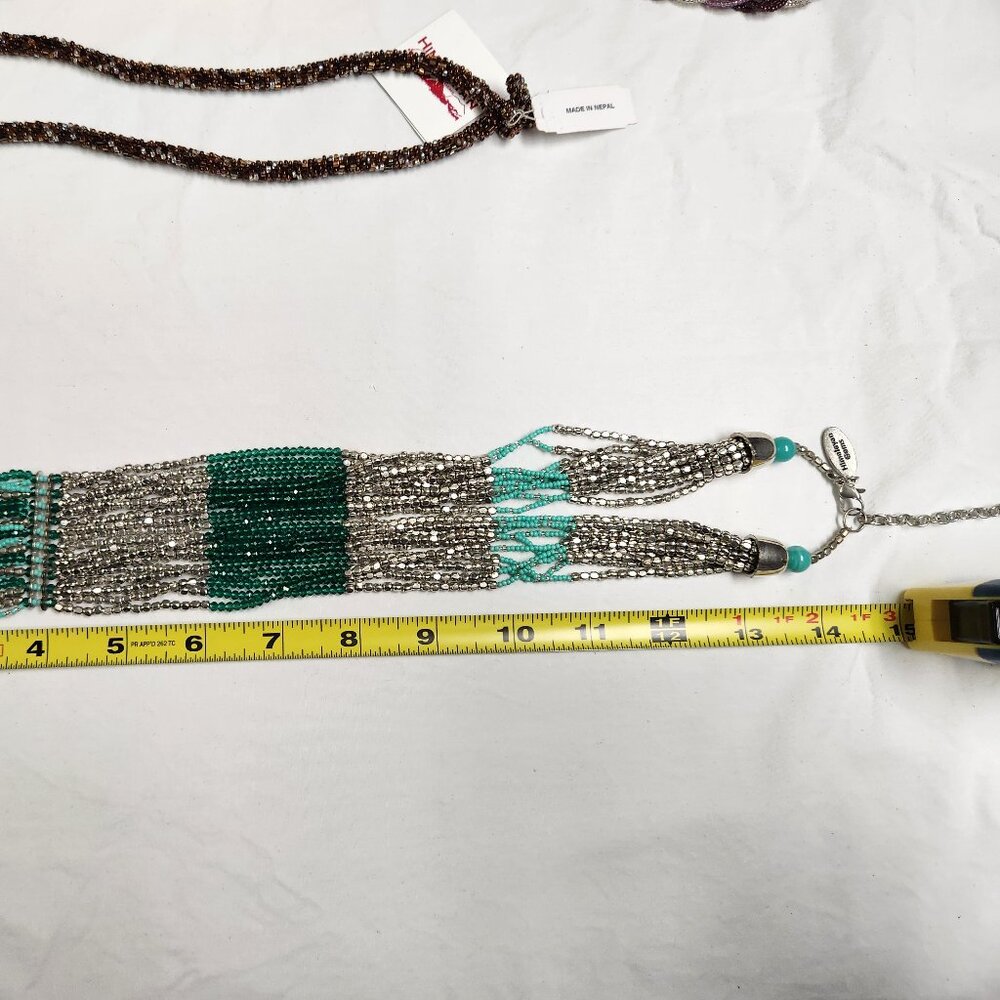 SEED BEAD NECKLACES, LOT OF 3, Himalayan gems, Fringe, Rope/Braid - Picture 10 of 12